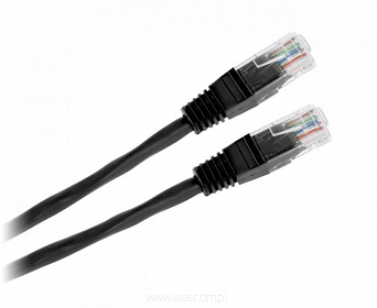 Patchcord przewód kabel UTP kat. 6e 3,0m czarny wtyk - wtyk