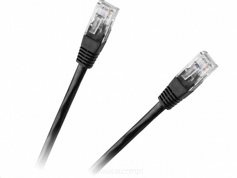 Patchcord przewód kabel UTP kat. 5E 0,5m wtyk - wtyk czarny