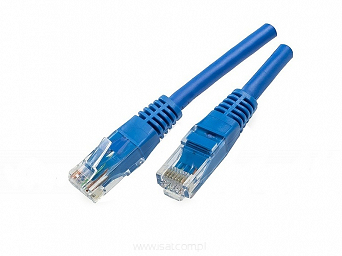 Patchcord przewód kabel UTP kat. 6e 3,0m niebieski wtyk - wtyk RJ45