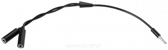 Adapter wt.Jack 3.5 4polowy-2xJack 3.5 stereo 20cm
