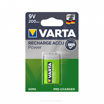 Akumulatorki VARTA rozmiar 6F22 napięcie 9V  pojemność 200Ah 1szt