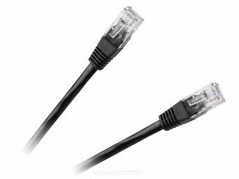 Patchcord przewód kabel UTP kat. 6e 1,0m czarny wtyk - wtyk  patchcord RJ45
