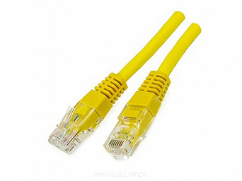Patchcord przewód kabel UTP kat. 6e 5,0m żółty wtyk - wtyk