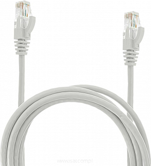 Patchcord przewód kabel UTP kat. 6e 2,0m biały wtyk - wtyk RJ45