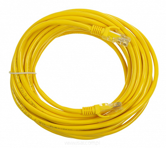 Patchcord przewód kabel UTP kat. 5e 15m żółty wtyk - wtyk