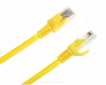 Patchcord przewód kabel UTP kat. 6e 3,0m żółty wtyk - wtyk   RJ45 Gigabit