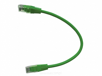 Patchcord przewód kabel UTP kat. 5e 0,25m zielony wtyk - wtyk