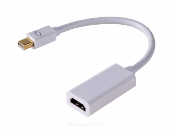 Adapter przejściówka gn. HDMI - wt. mini DisplayPort na kablu 15cm