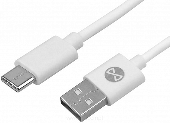 Kabel USB - USB Typu C 1,0m max prąd 3A biały 