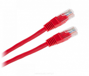 Patchcord przewód kabel UTP kat. 5E 1,5m wtyk - wtyk czerwony