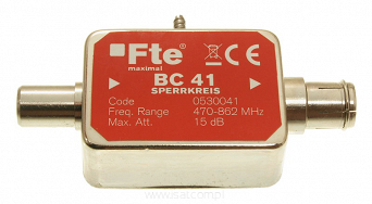 Filtr kanałowy FTE BC 41 regulowany 15dB 470-860MHz złącza IEC
