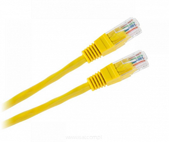Patchcord przewód kabel UTP kat. 5E 1,5m wtyk - wtyk żółty