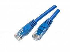 Patchcord przewód kabel UTP kat. 6e 5,0m niebieski wtyk - wtyk  RJ45 Gigabit
