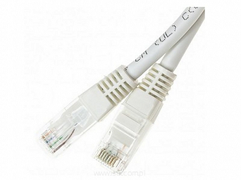 Patchcord przewód kabel UTP kat. 6e 10m biały wtyk - wtyk RJ45