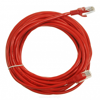 Patchcord przewód kabel UTP kat. 5e 15m czerwony wtyk - wtyk