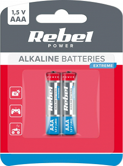 Baterie AAA (R03) alkaliczne Rebel Extreme blister 2szt