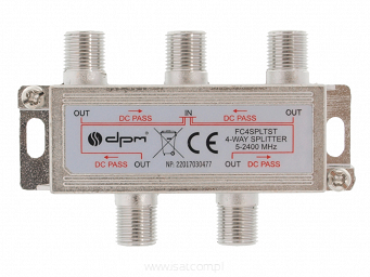 Rozgałęźnik RTV-SAT czterokrotny z DC pass