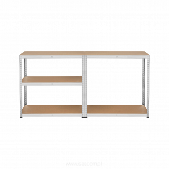Regał metalowy magazynowy 150x70x30 srebrny Rebel 