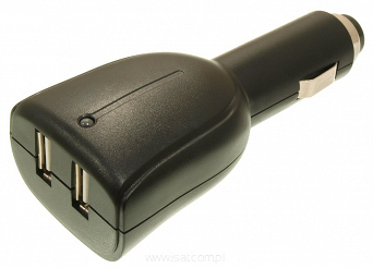 Ładowarka samochodowa 2xgniazdo USB 2A bez zakłóceń radiowych 