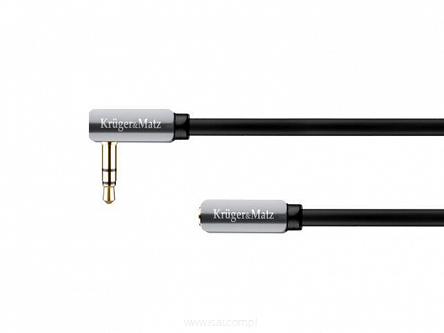 Przedłużacz słuchawkowy Jack 3,5mm wtyk kątowy - gniazdo kabel 1m Kruger&Matz