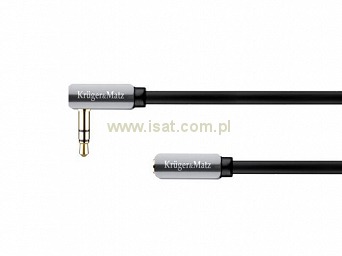 Przedłużacz słuchawkowy Jack 3,5mm wtyk kątowy - gniazdo kabel 1m Kruger&Matz