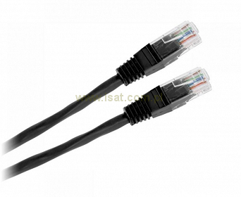 Patchcord przewód kabel UTP kat. 5e 3,0m czarny wtyk - wtyk