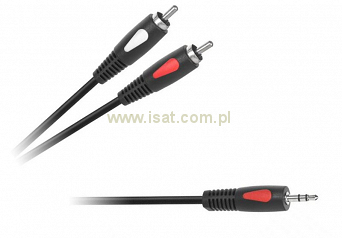 Przewód audio wtyk Jack 3,5mm - 2x wtyk RCA (Cinch) długość 1,8m EcoLine