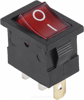 Przełącznik ON-OFF bistabilny 3 pin 230V MK1011 kołyskowy czerwony