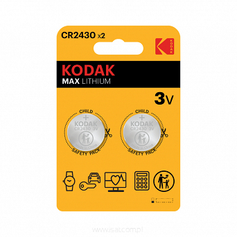 Bateria guzikowa CR2430, 2 szt., blister, MAX LITHIUM, KODAK