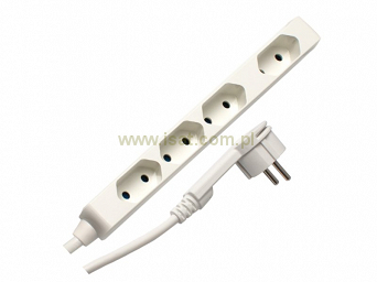 Płaski przedłużacz elektryczny DPM PPS01 slim 4xGN biały 575W 