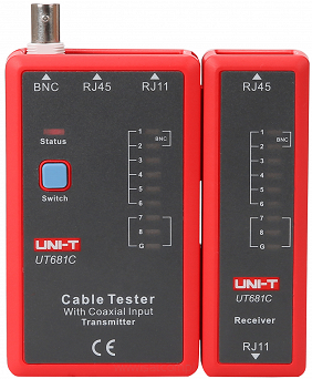 Miernik UNI-T UT681C tester kabli sieciowych telefonicznych RJ-45, RJ-11, BNC 
