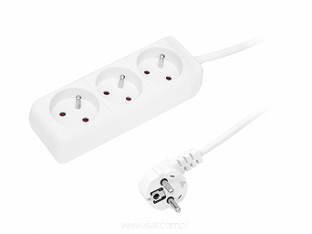 Przedłużacz elektryczny 3 gniazda UZ 3metry biały 2300W