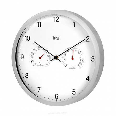 Duży zegar ścienny 30 cm z termometrem i higrometrem