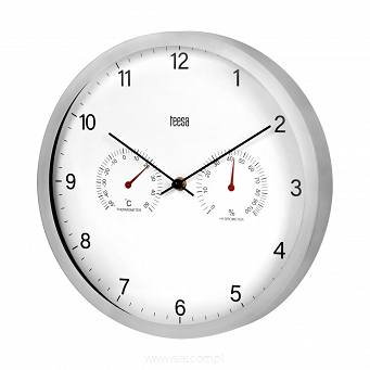 Duży zegar ścienny 30 cm z termometrem i higrometrem