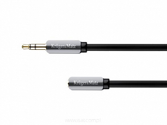 Przedłużacz słuchawkowy Jack 3,5mm wtyk prosty - gniazdo kabel 1m Kruger&Matz