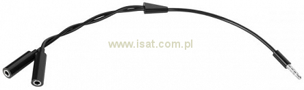 Adapter wt.Jack 3.5 4polowy-2xJack 3.5 stereo 20cm
