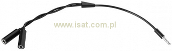 Adapter wt.Jack 3.5 4polowy-2xJack 3.5 stereo 20cm