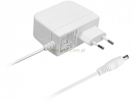 Zasilacz impulsowy 12V 2A wtyk DC 2,1/5,5 biały
