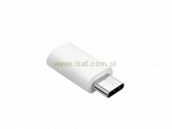 Przejściówka USB gniazdo Micro B na wtyk Micro C srebrna