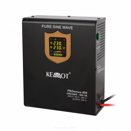 Zasilacz awaryjny PROsinus500 czysty przebieg sinusoidalny funkcją ładowania 12V 230V 500VA/300W