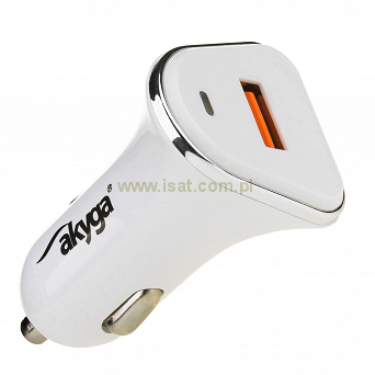 Ładowarka samochodowa 12/24V 18W USB-A Quick Charge 3.0 5-12V / 1,5-3A biała