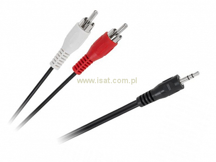 Przewód 2x wtyk RCA - wtyk Jack 3,5mm stereo 1,2m