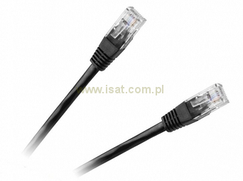 Patchcord przewód kabel UTP kat. 6e 1,0m czarny wtyk - wtyk  patchcord RJ45