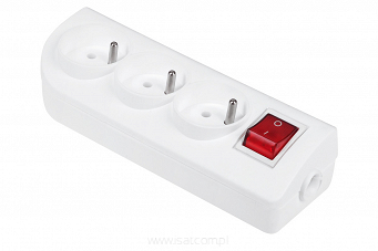 Listwa elektryczna 3-gniazda uziemienie wyłącznik biała