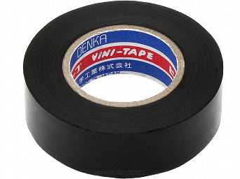 Taśma izolacyjna PVC VINI czarna 19mm / 0.2mm / rolka 9,144m