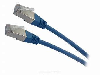 Patchcord przewód kabel FTP kat. 5e 0,5m niebieski wtyk - wtyk ekranowany