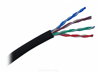 skrętka zewnętrzna ziemna UTP kat5e żel 1,0m miedziana do kamer IP, AHD, CCTV 