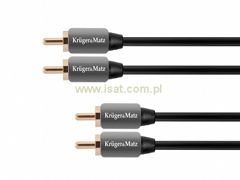 Kabel audio 2xRCA-2xRCA długość 1,8m Kruger&Matz wtyk - wtyk