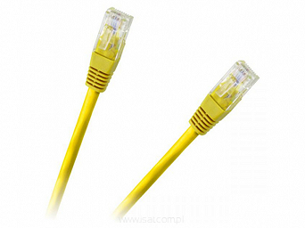 Patchcord przewód kabel UTP kat. 5e 1,0m żóły wtyk - wtyk
