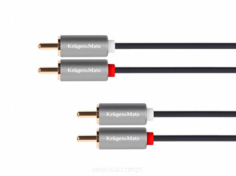 Kabel audio 2xRCA - 2xRCA długość 5m Kruger&Matz Basic wtyk - wtyk
